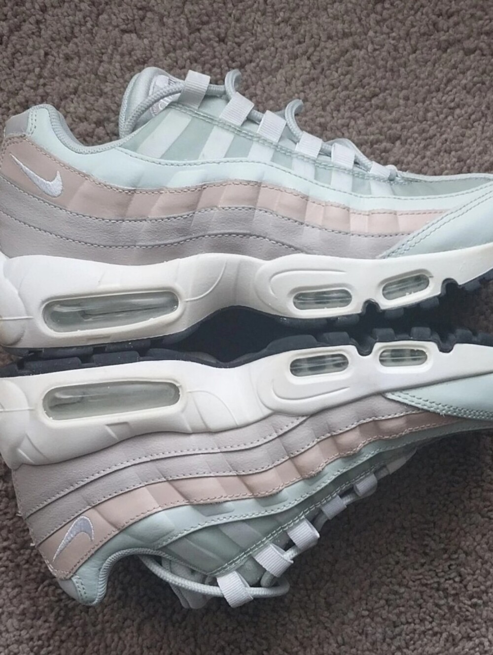 Nike Women's Air Max 95 in Mint Green, Pale Pink & Light Gray
